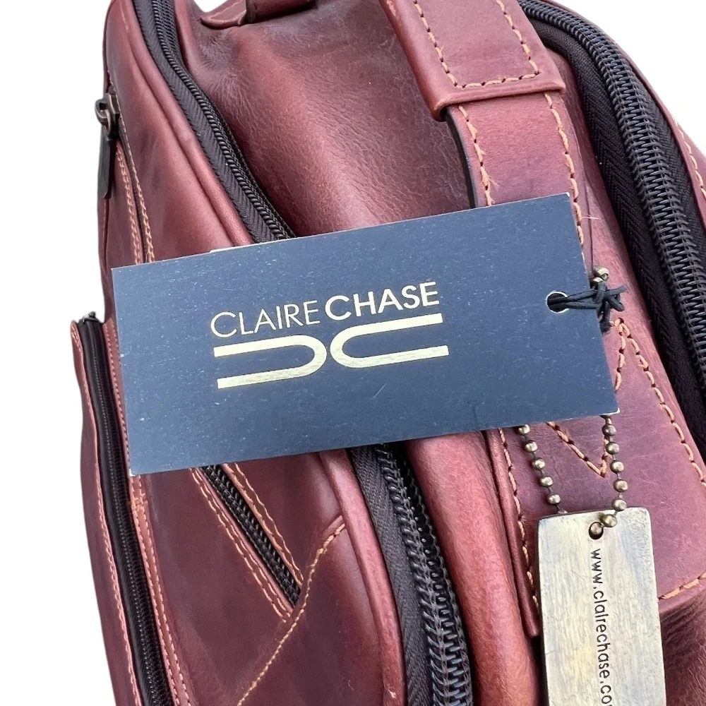 NWT Claire Chase National Championship Legendary Executive Backpack Brown Crease